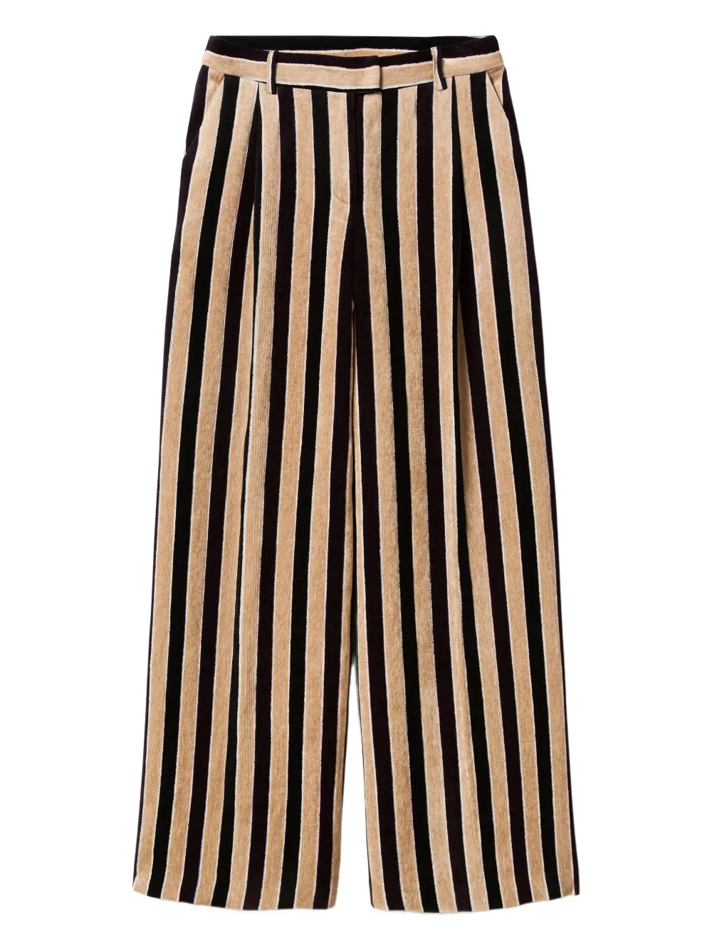 

Брюки в полоску со складками спереди La Doublej, черный