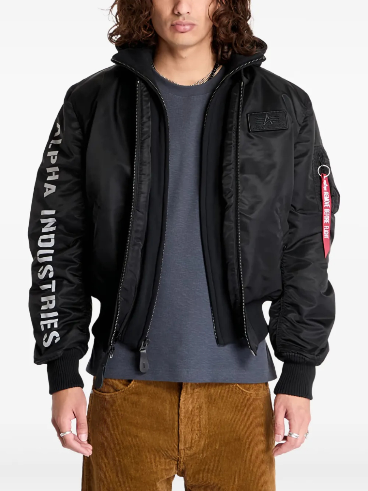 

Куртка-бомбер на молнии Alpha Industries, черный