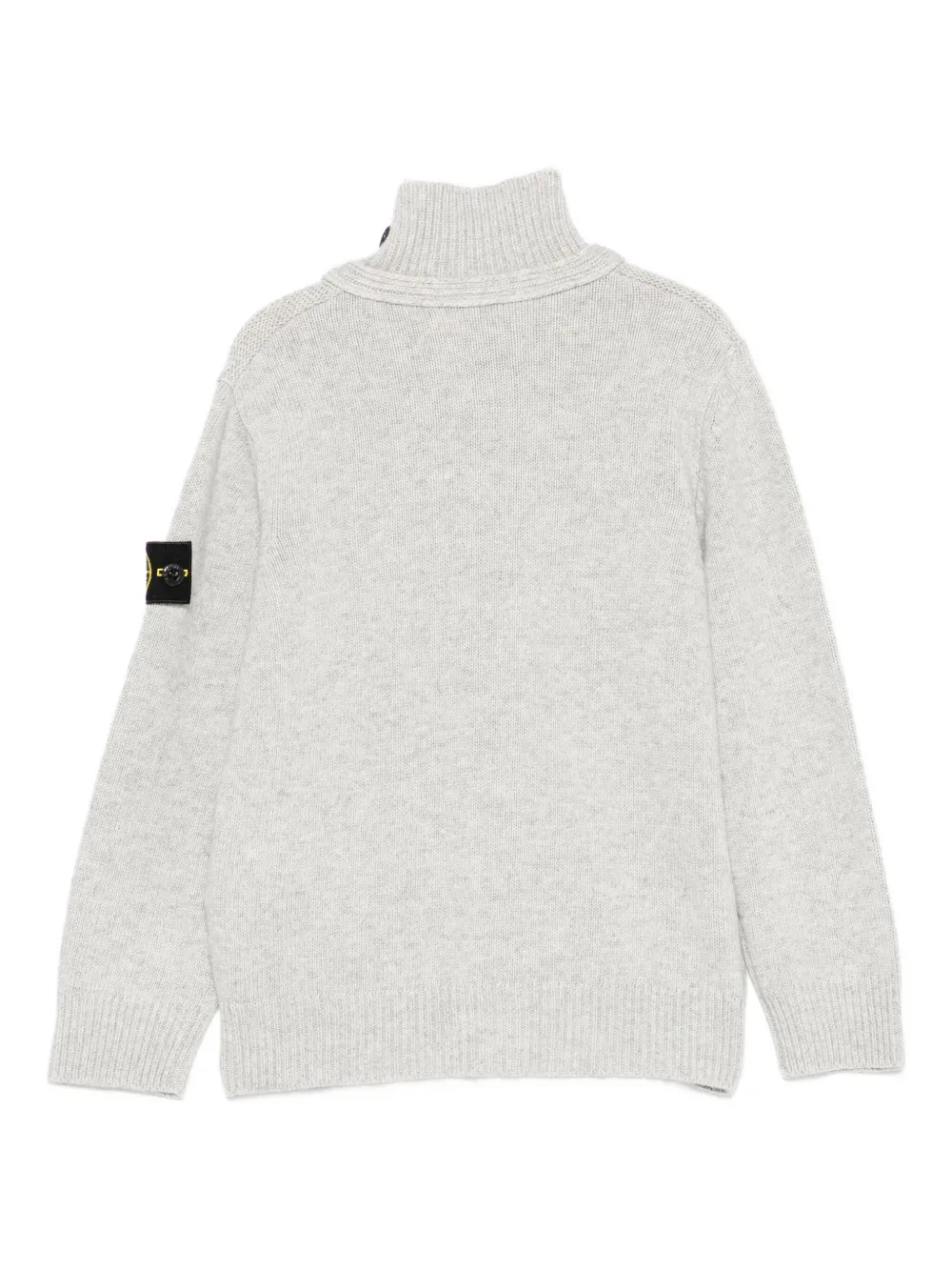 Кардиган с высоким воротом и пуговицами Stone Island Junior, серый — фото 2