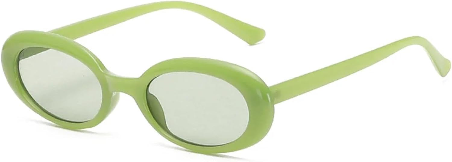 

Ретро овальные солнцезащитные очки в маленькой оправе для женщин и мужчин, очки желейного цвета, защита от УФ-излучения UV400, модные солнцезащитные очки с овальными линзами TKKTLLT, Jelly Green
