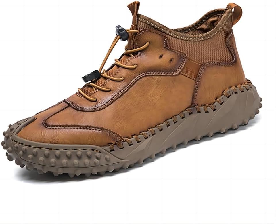 

Мужские повседневные кожаные туфли Asifn, легкие дышащие ботинки ручной работы для вождения и прогулок, классические обувь, коричневый