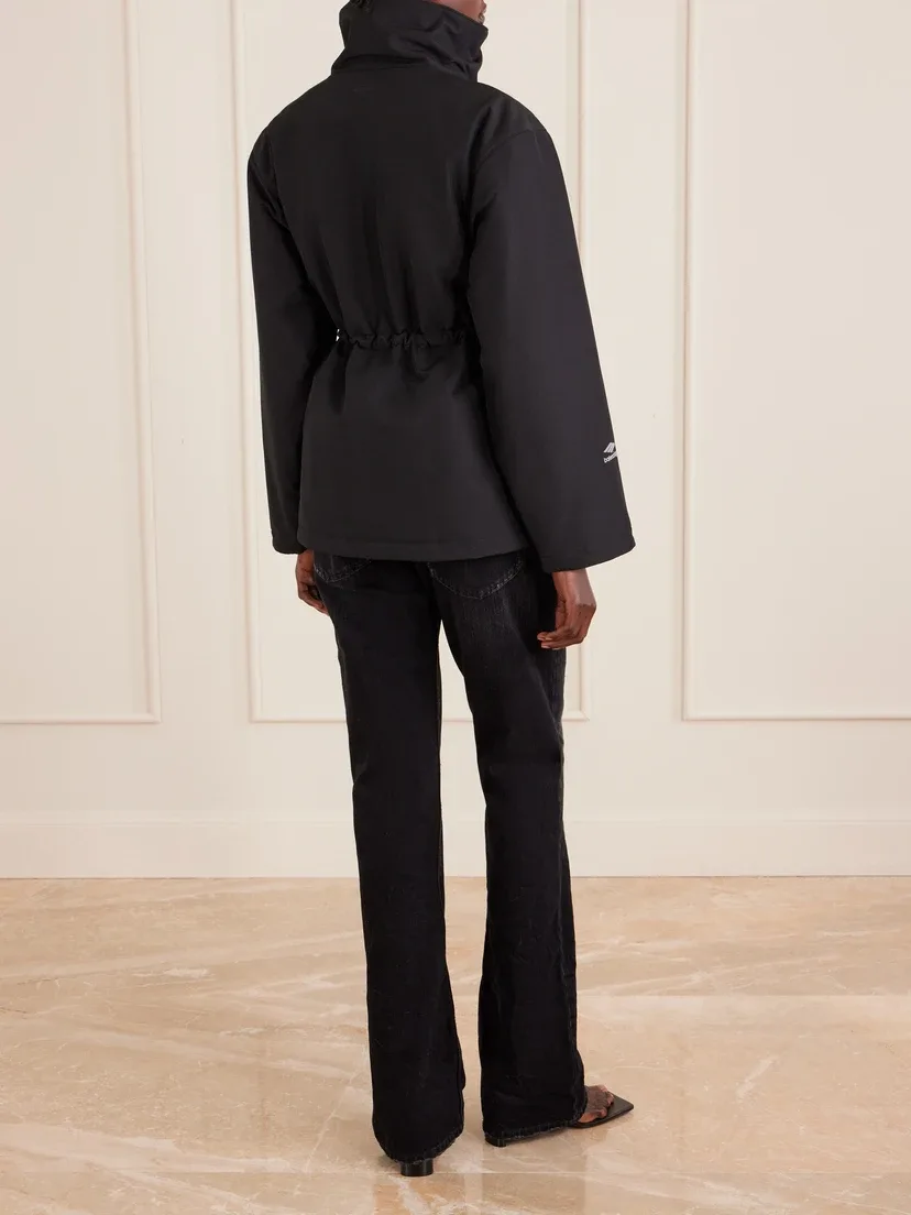 Стеганая лыжная куртка из рипстопа с вышивкой BALENCIAGA, черный — фото 3