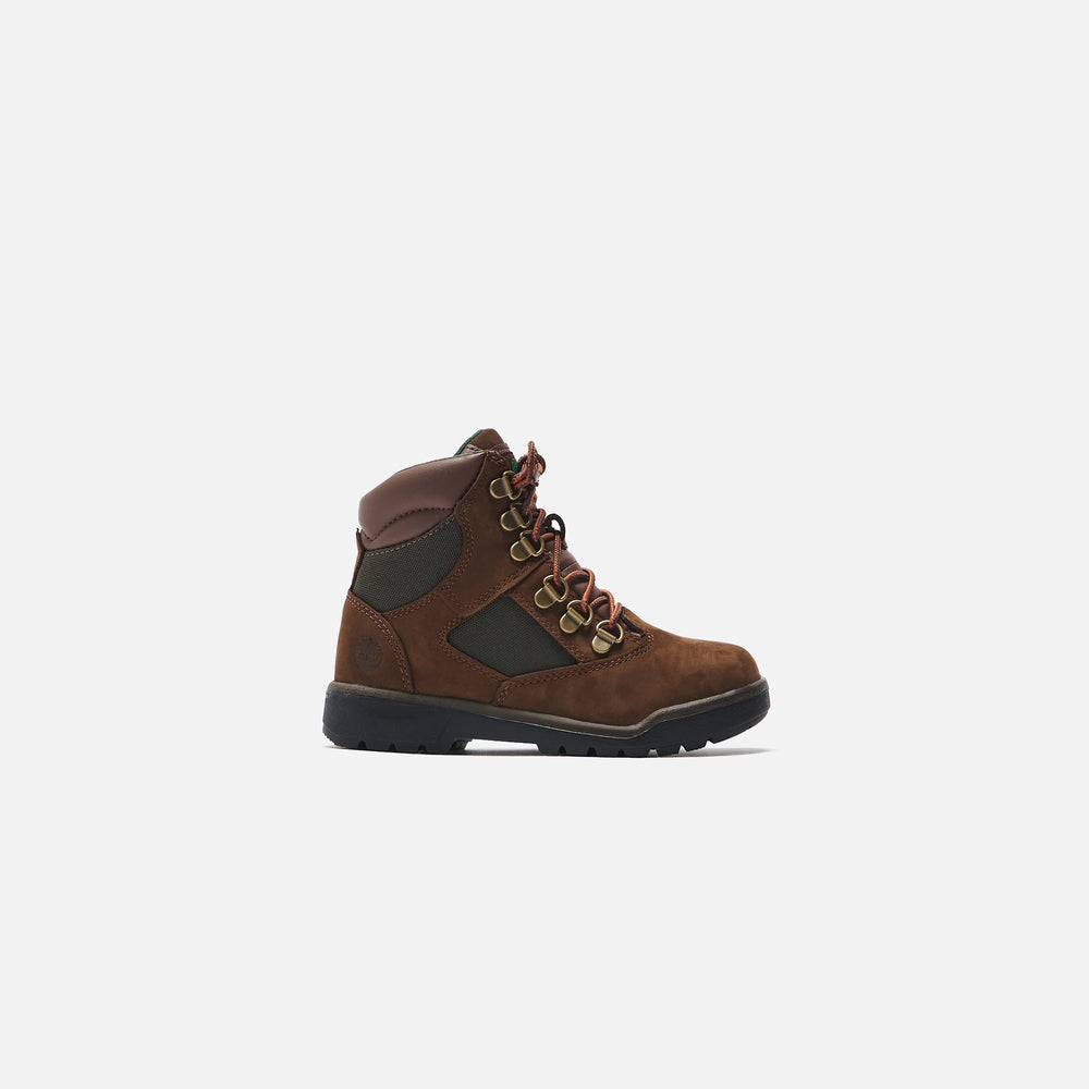 

Ботинки Timberland Pre-School 6" Field Boot, цвет Brown/Green