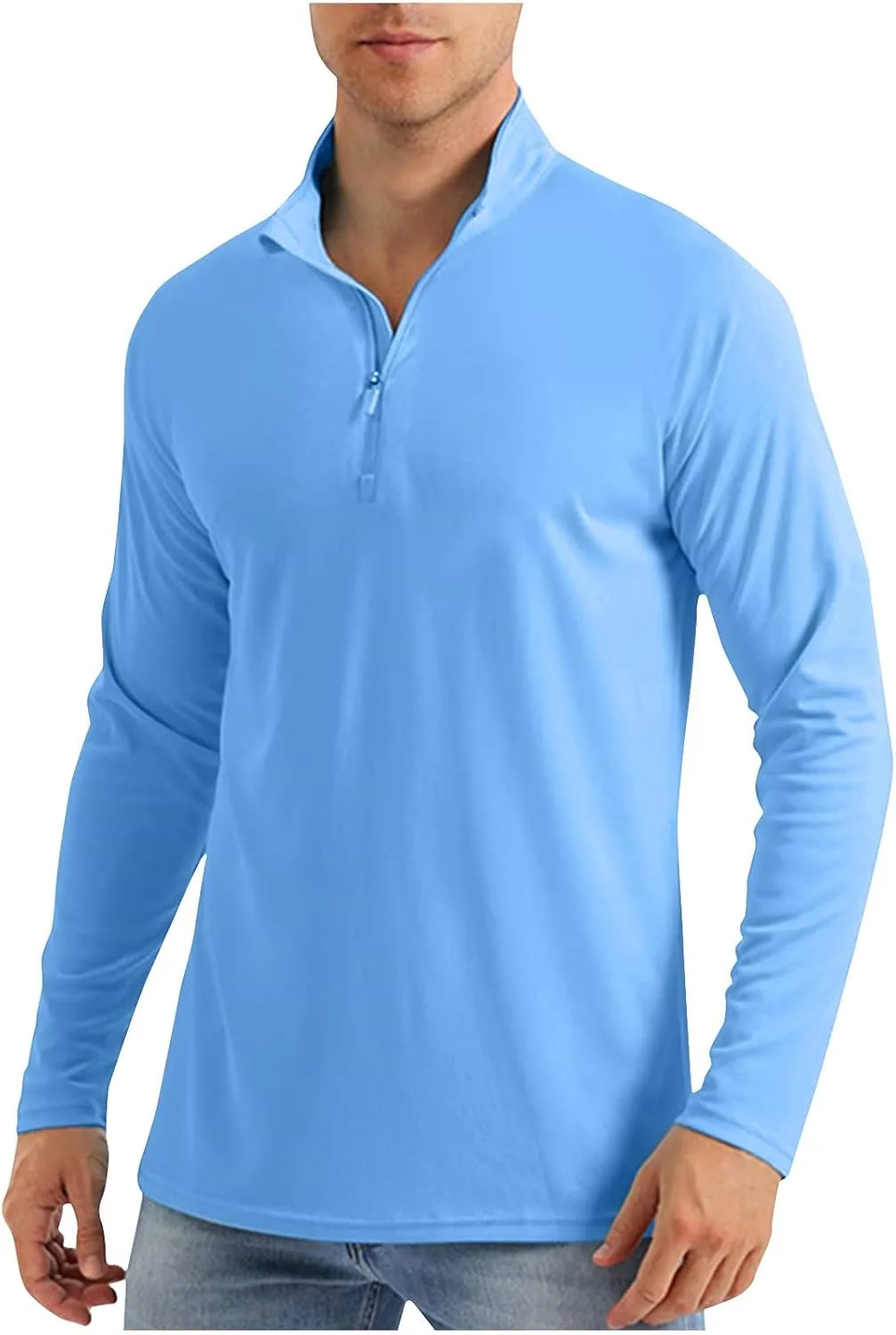 

Мужская футболка с защитой от солнца UPF 50+ и воротником-стойкой