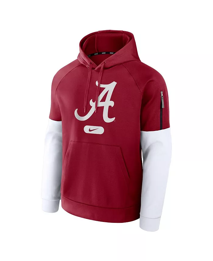Мужская бордовая толстовка с капюшоном Alabama Crimson Tide Fitness Performance Nike — фото 2