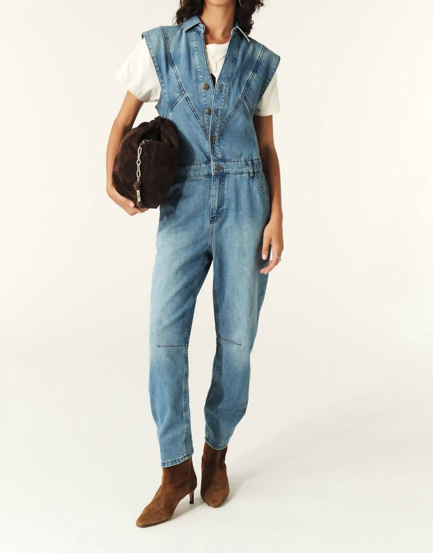 

Комбинезон без рукавов Figo из денима ba&sh, цвет denim