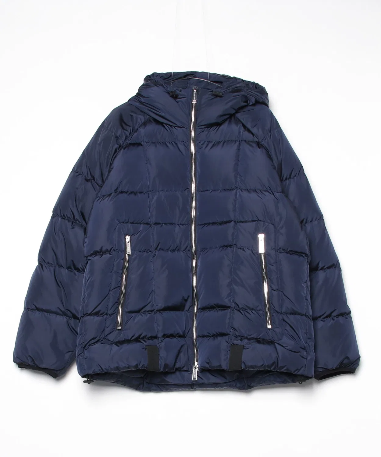 Пуховик 3D Down Jacket с капюшоном, нейлон, тёмно-синий