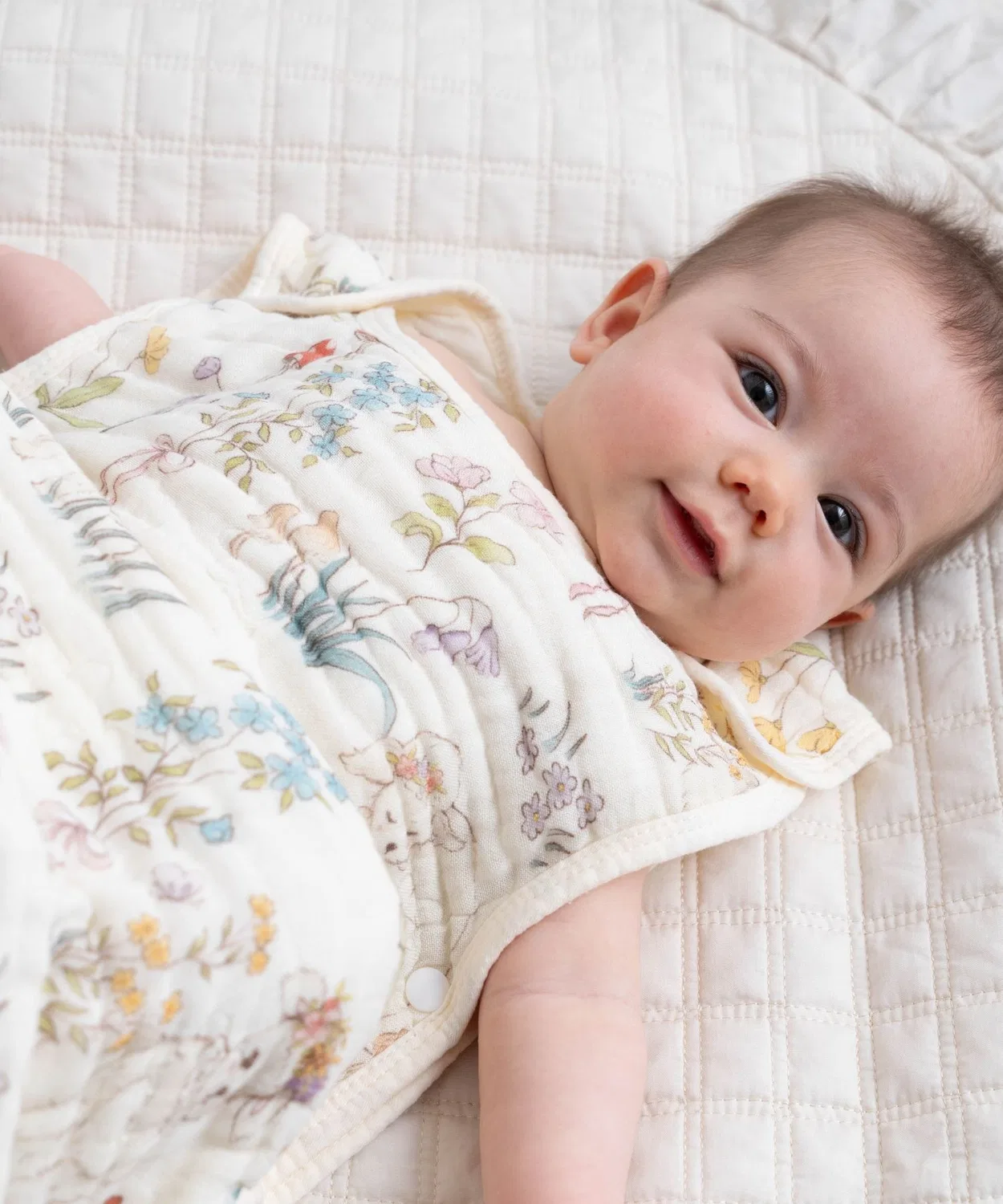 Детский спальный мешок из бамбукового волокна 6-слойный, Sweet Mommy, белый — фото 4