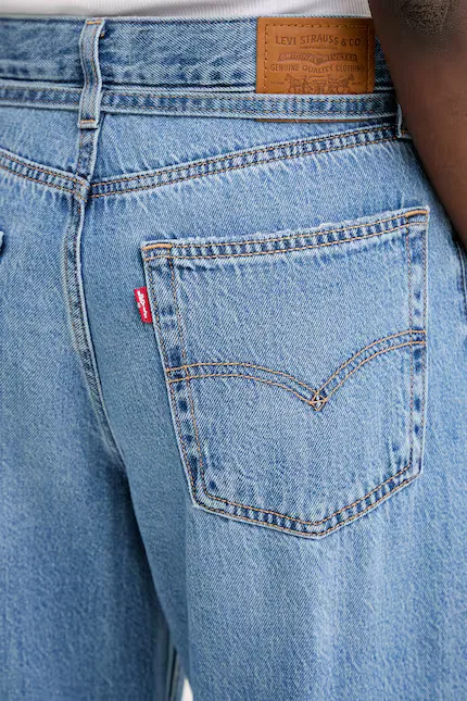 Джинсы прямого кроя с высокой талией XL прямого кроя Levi's, синий — фото 4