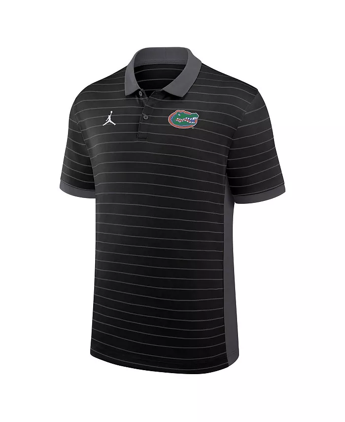Мужская черная футболка-поло Florida Gators 2025 Early Season Coaches Sideline Victory Stripe Performance Jordan — фото 2