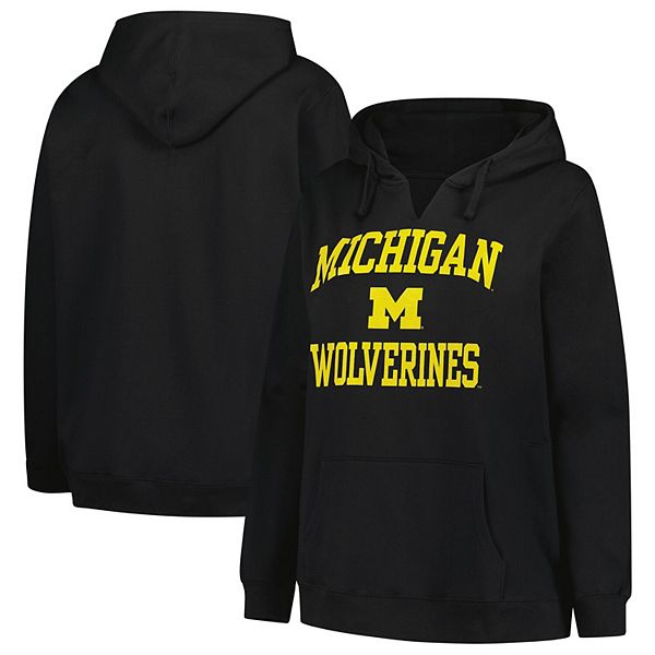 

Женский черный свитер Michigan Wolverines plus size с V-образным вырезом Heart & Soul Champion