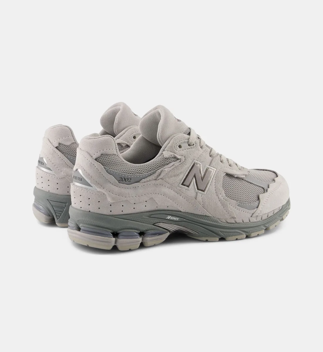 Низкие кроссовки 2002 из замши и сетки NEW BALANCE, серый — фото 3