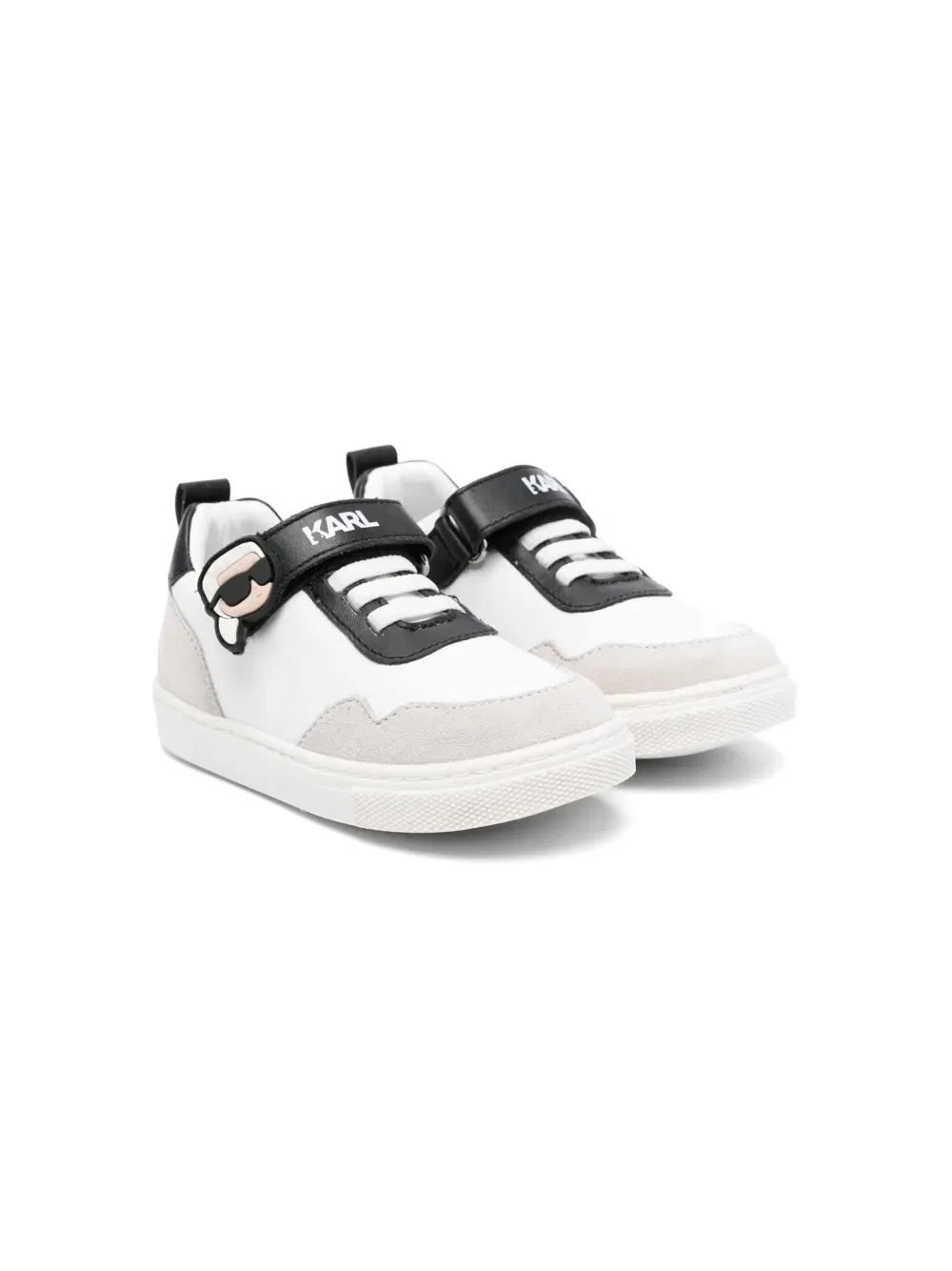 Кожаные кроссовки с цветовыми блоками Karl Lagerfeld Kids, белый