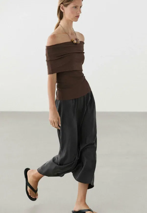 Футболка принтованная Massimo Dutti, темно-коричневый — фото 3