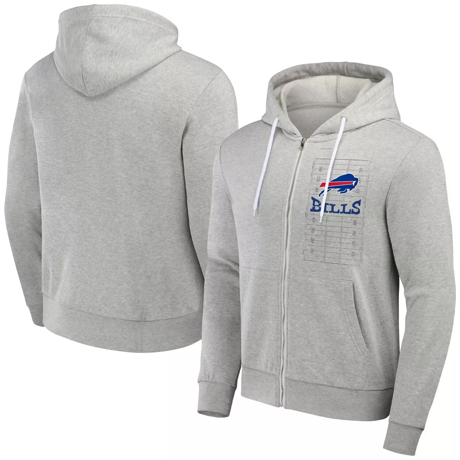 

Мужская толстовка с молнией во всю длину из коллекции NFL x Darius Rucker от Fanatics Heather Grey Buffalo Bills