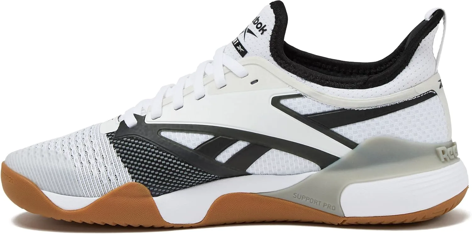 Мужские спортивные кроссовки Reebok Nano Court для пикубола, белый/черный/серый — фото 3