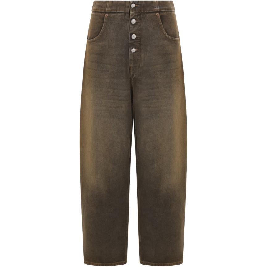 

Облегающие укороченные джинсы Button Detailed MM6 Maison Margiela, коричневый