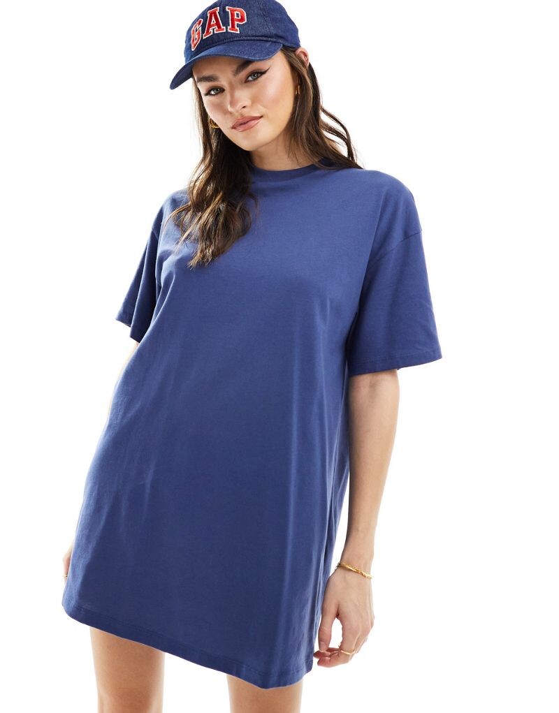 

ASOS DESIGN – темно-синее платье-футболка мини-оверсайз темно-синего цвета