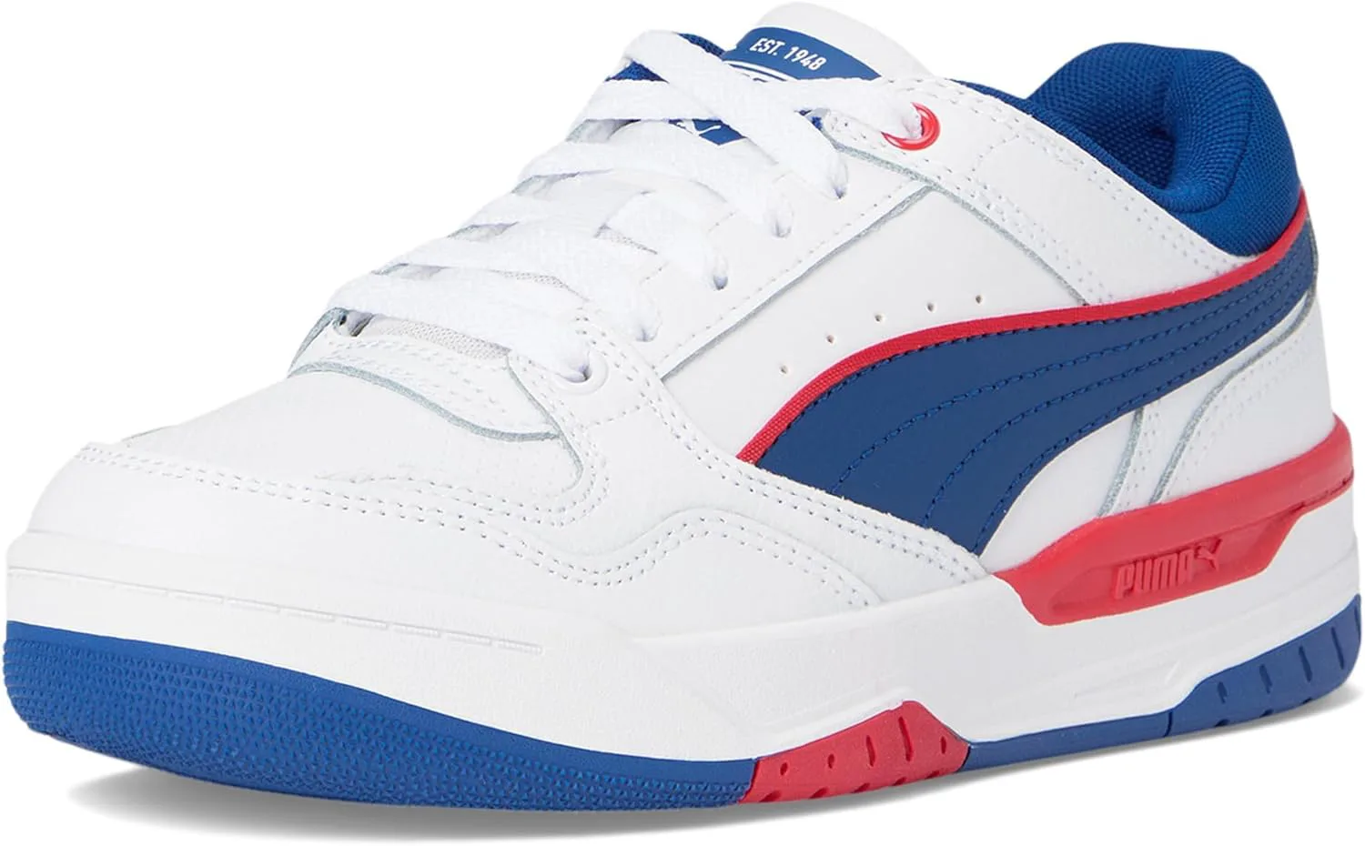 Детские кроссовки PUMA для мальчиков Rebound Retro на шнуровке - серые, белый — фото 3