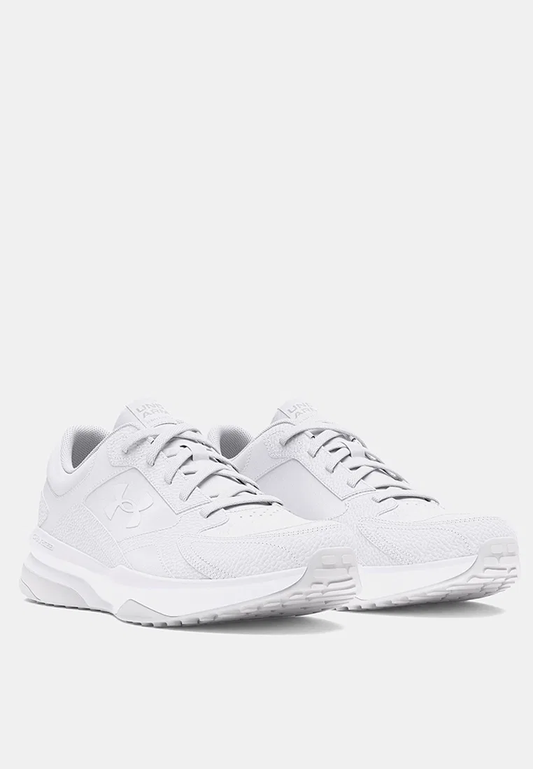 Кроссовки мужские, кожаные, Edge Leather Training Shoes Under Armour, белый/серый — фото 2