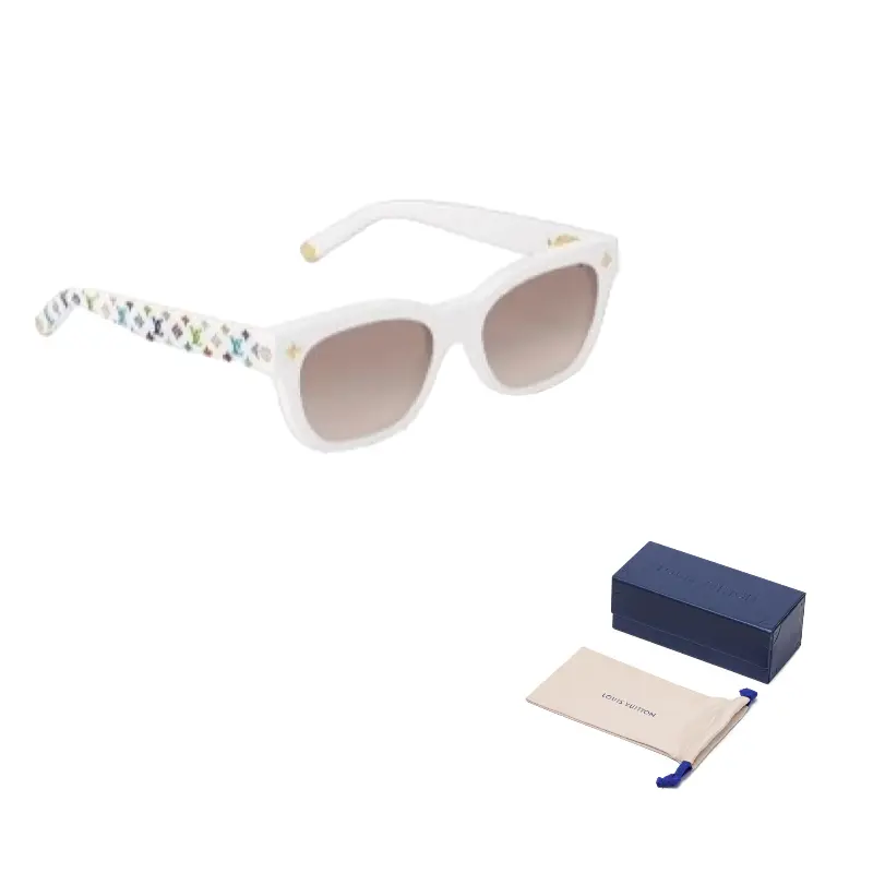 

LOUIS VUITTON Ацетатные квадратные солнцезащитные очки унисекс белые, White