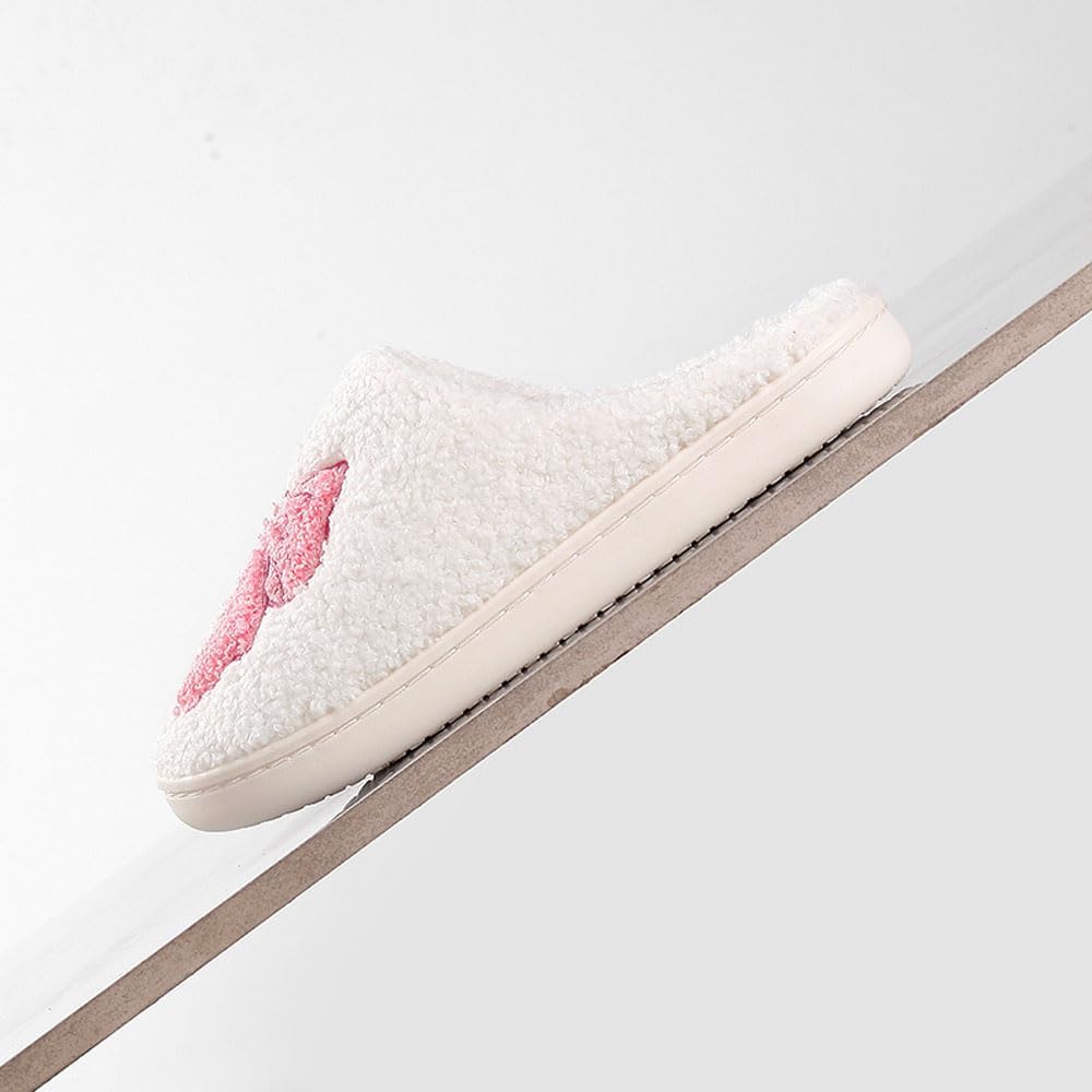Тапочки для женщин и мужчин теплые пушистые уютные тапочки с противоскользящей подошвой для дома и улицы Generic, Bowknot — фото 4