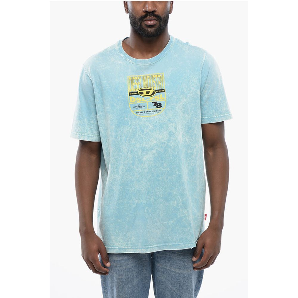 

RED TAG Acid Wash Effect T-JUST-N17 Футболка с круглым вырезом и надписью E Diesel, Light Blue