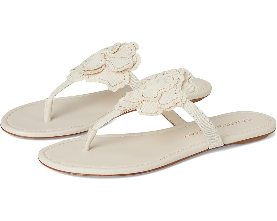 Сандалии Stuart Weitzman Rio T-strap Sandals, цвет Linen