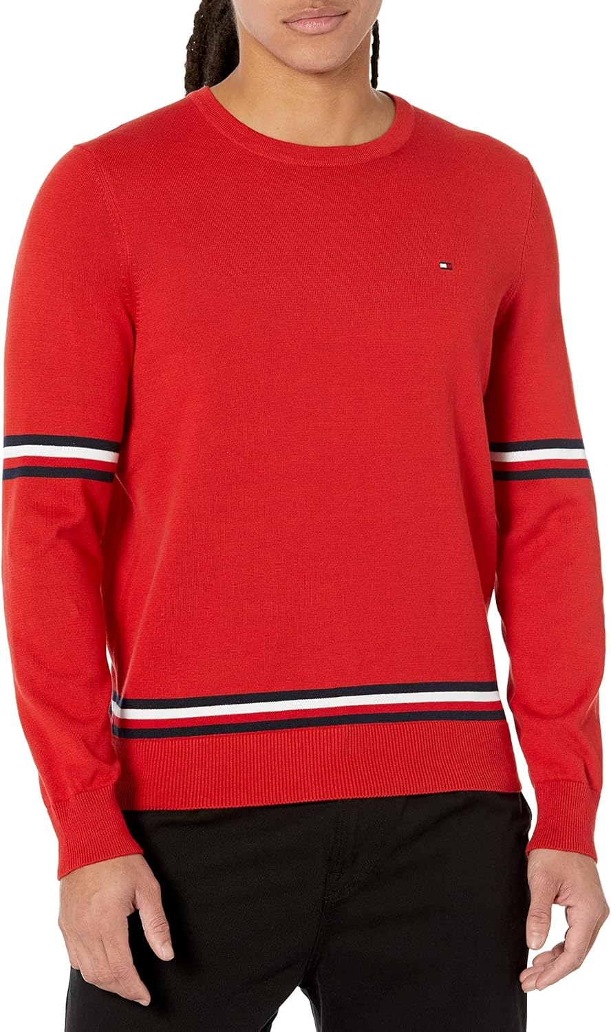 

Мужской свитер Tommy Hilfiger Essential Signature Stripe с круглым вырезом, Coastal Coral