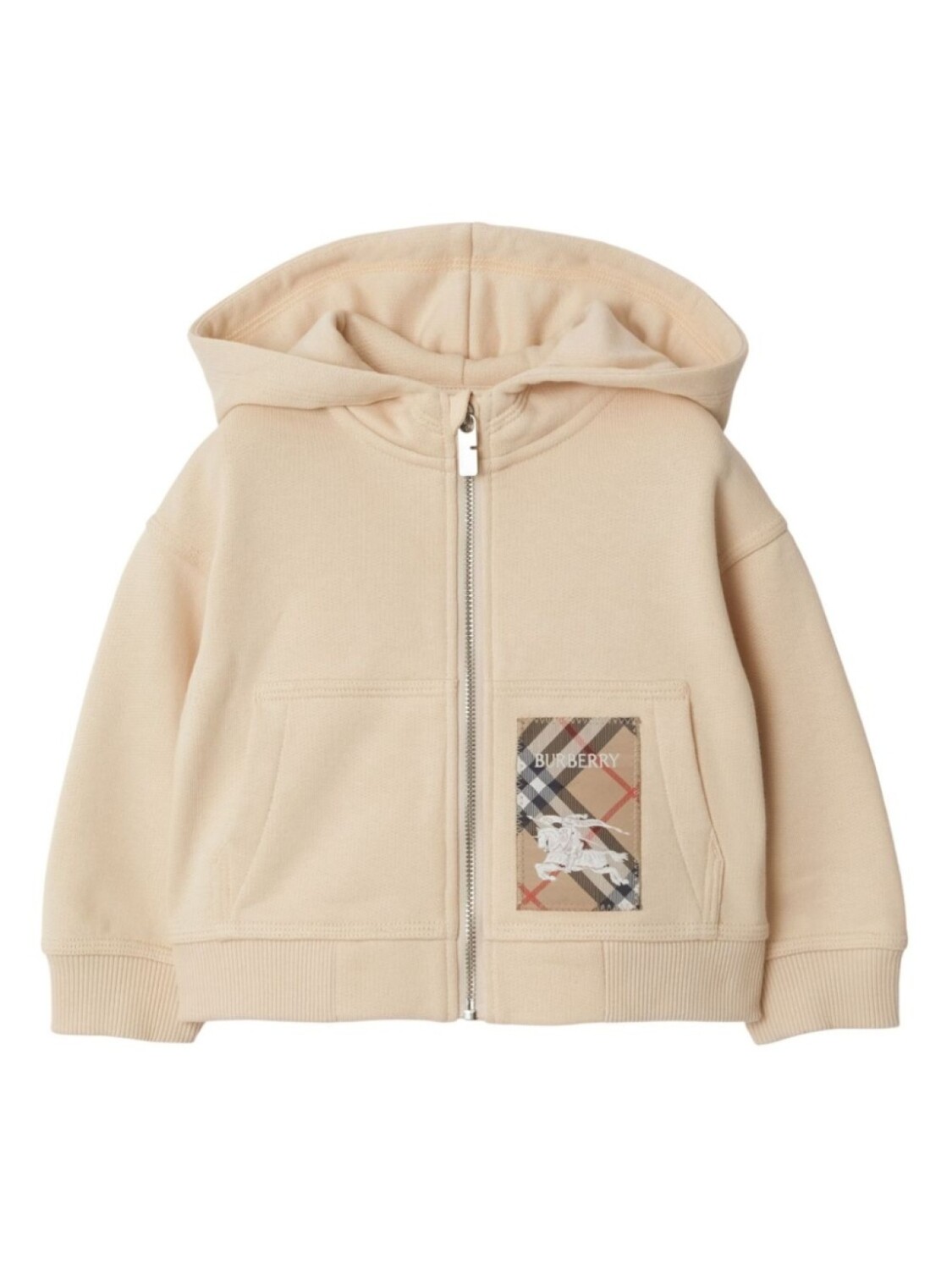 

Толстовка с капюшоном Check Label Burberry Kids, нейтральный цвет