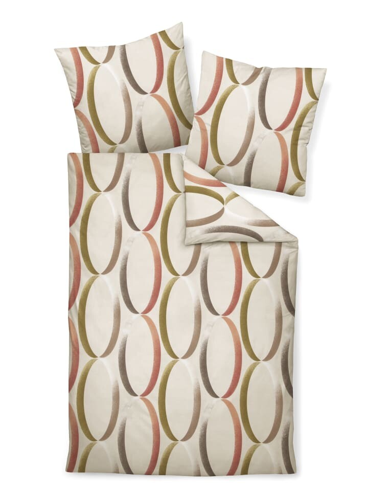 

Постельное белье Traumschloss Premium Flanell Kreise taupe siena, красочный