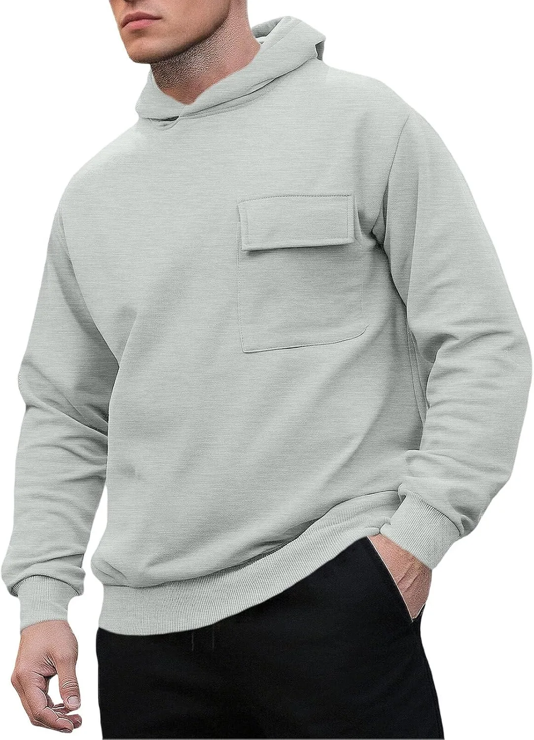 

Мужской худи пуловер — повседневный худи на осень и зиму