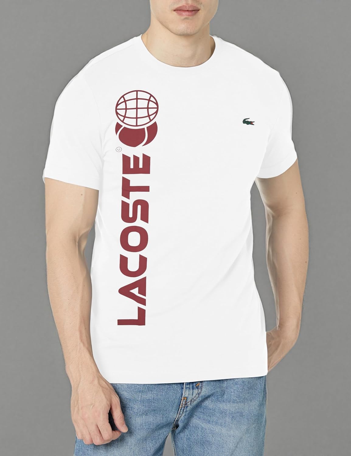 Мужская спортивная футболка Lacoste Tennis X Daniil Medvedev Regular Fit, White — фото 3