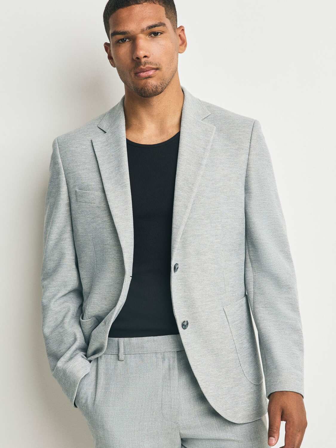 Next Серый пиджак Slim fit — фото 2