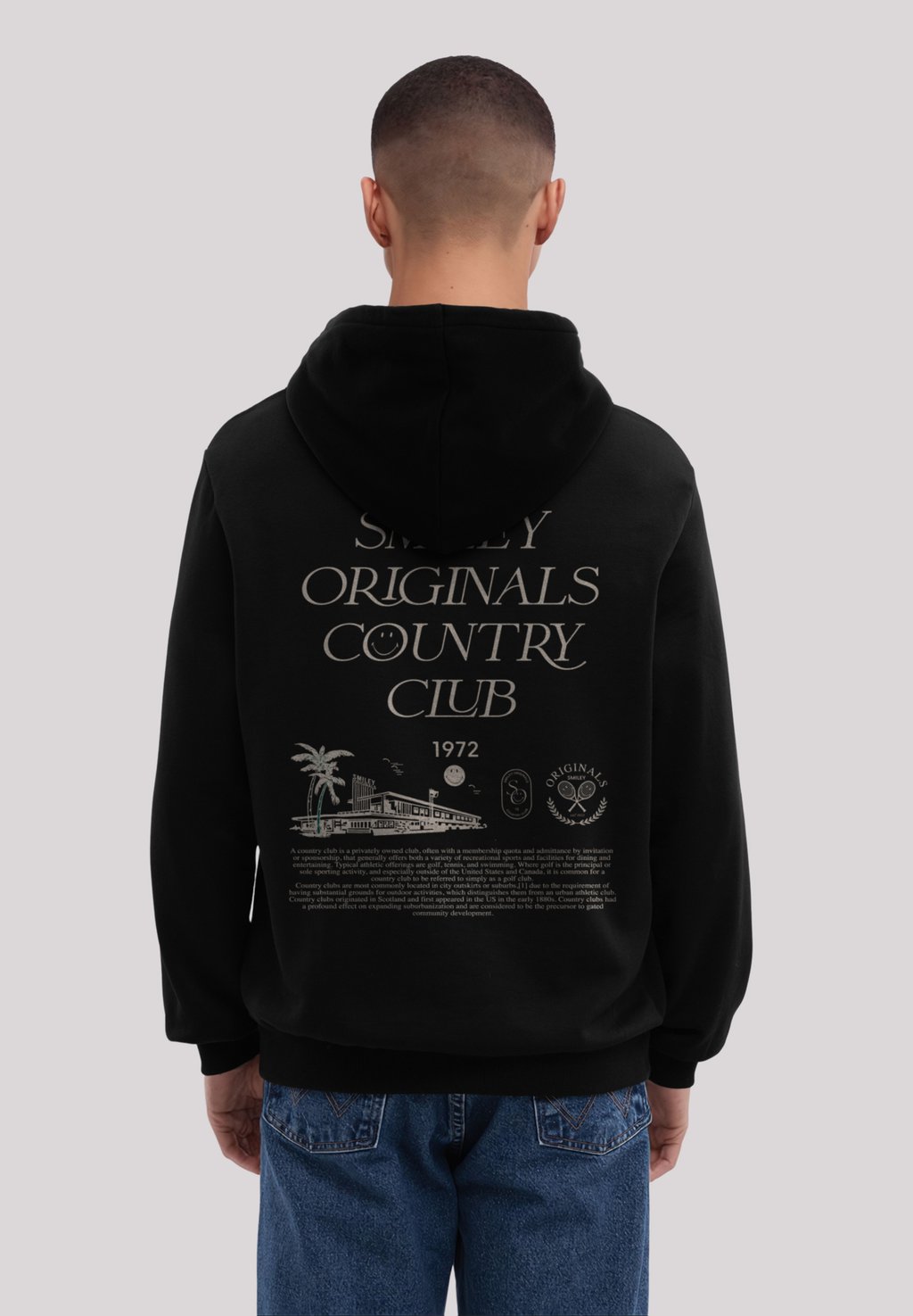 

Толстовка SMILEY ORIGINALS COUNTRY CLUB - Hoodie F4NT4STIC, черный