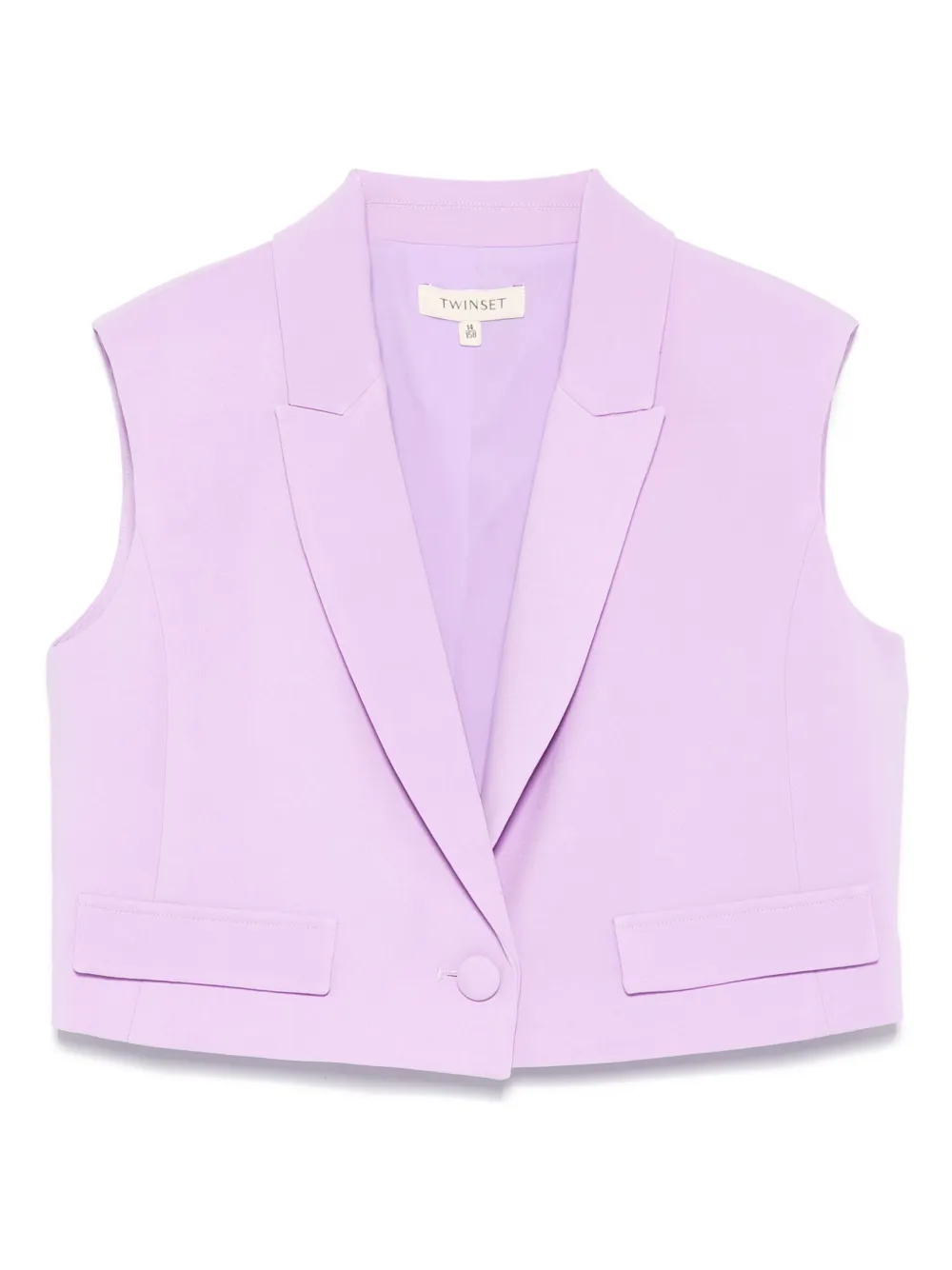 

Укороченный креповый жилет TWINSET Kids, фиолетовый