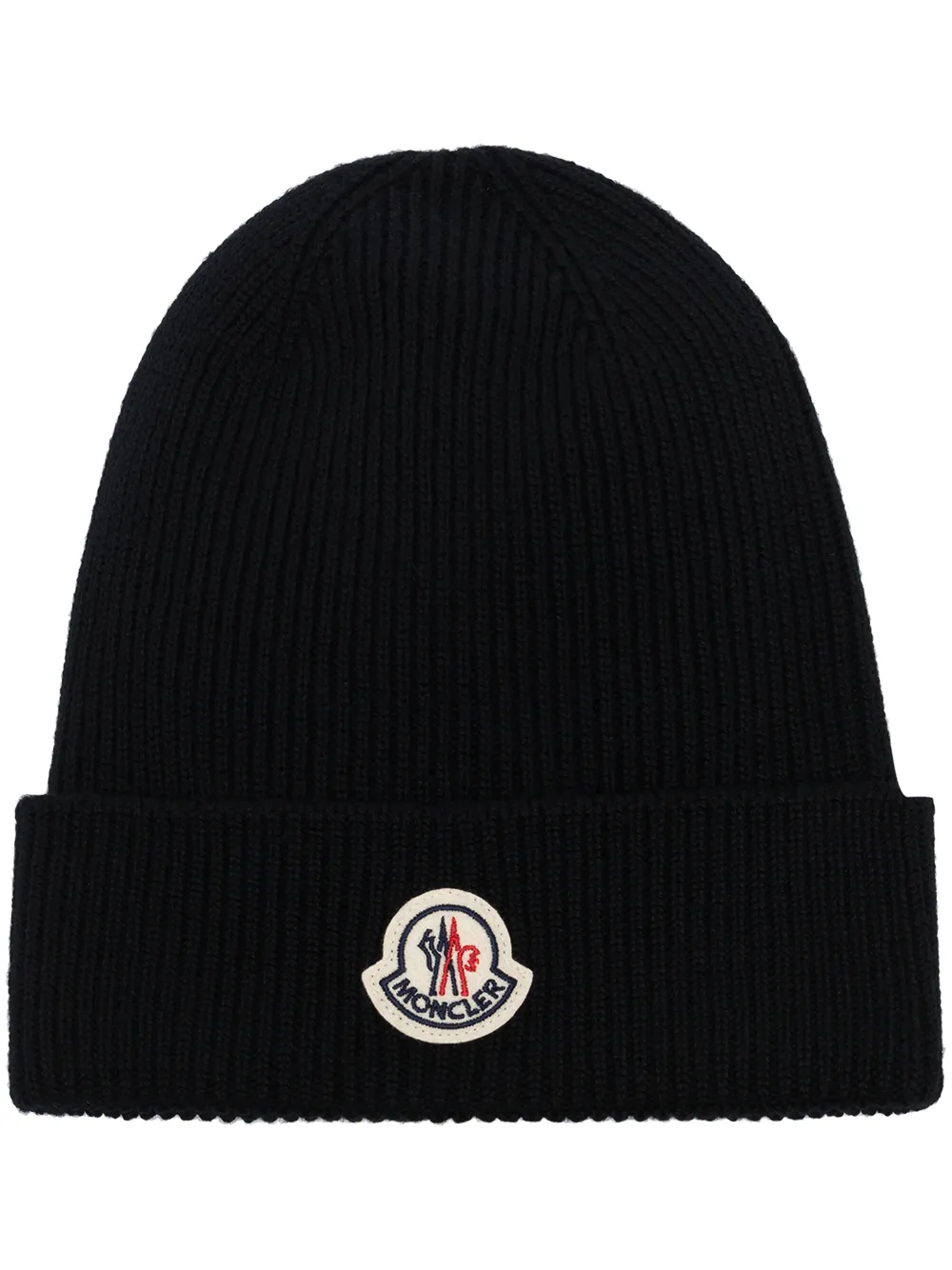 

Шапка бини с вышитым логотипом MONCLER, черный