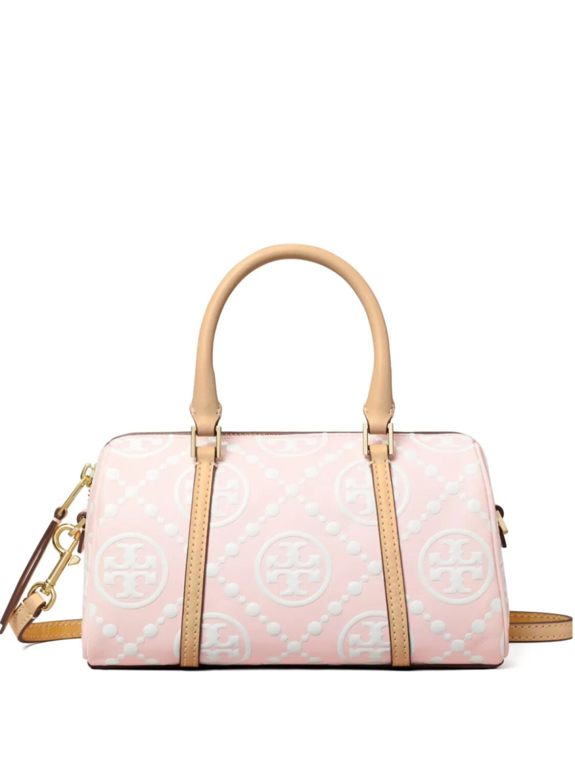 

Сумка Tory Burch mini T с тисненой монограммой, розовый