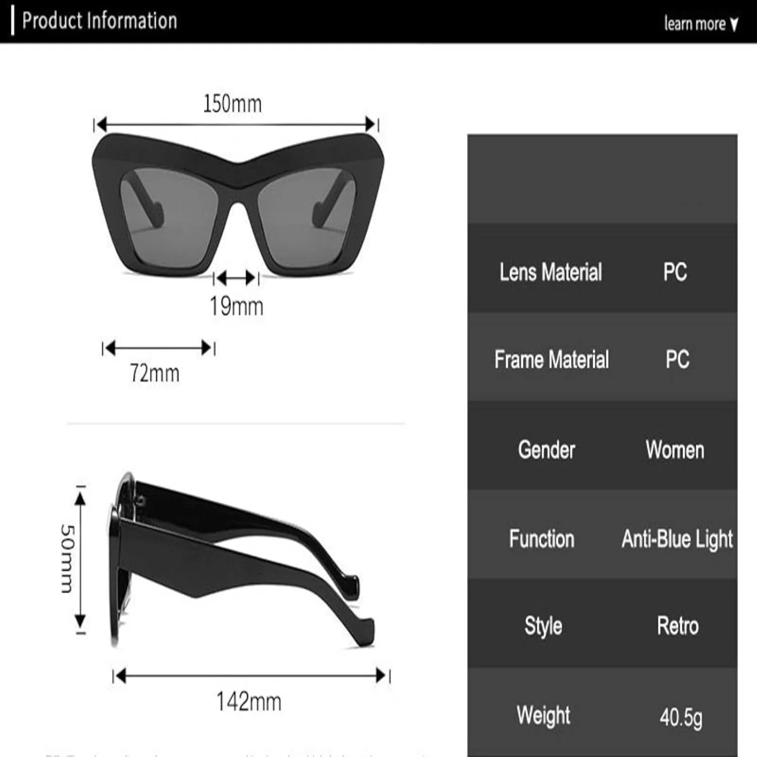 

Женские солнцезащитные очки в ретро-оправе «кошачий глаз» с эффектом «желе», модные, большого размера, с защитой от УФ-излучения UV400 HHZZYVY, Red Grey
