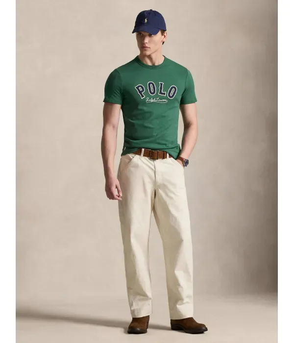 Футболка custom slim fit Polo Ralph Lauren, бутылочно-зеленый — фото 2