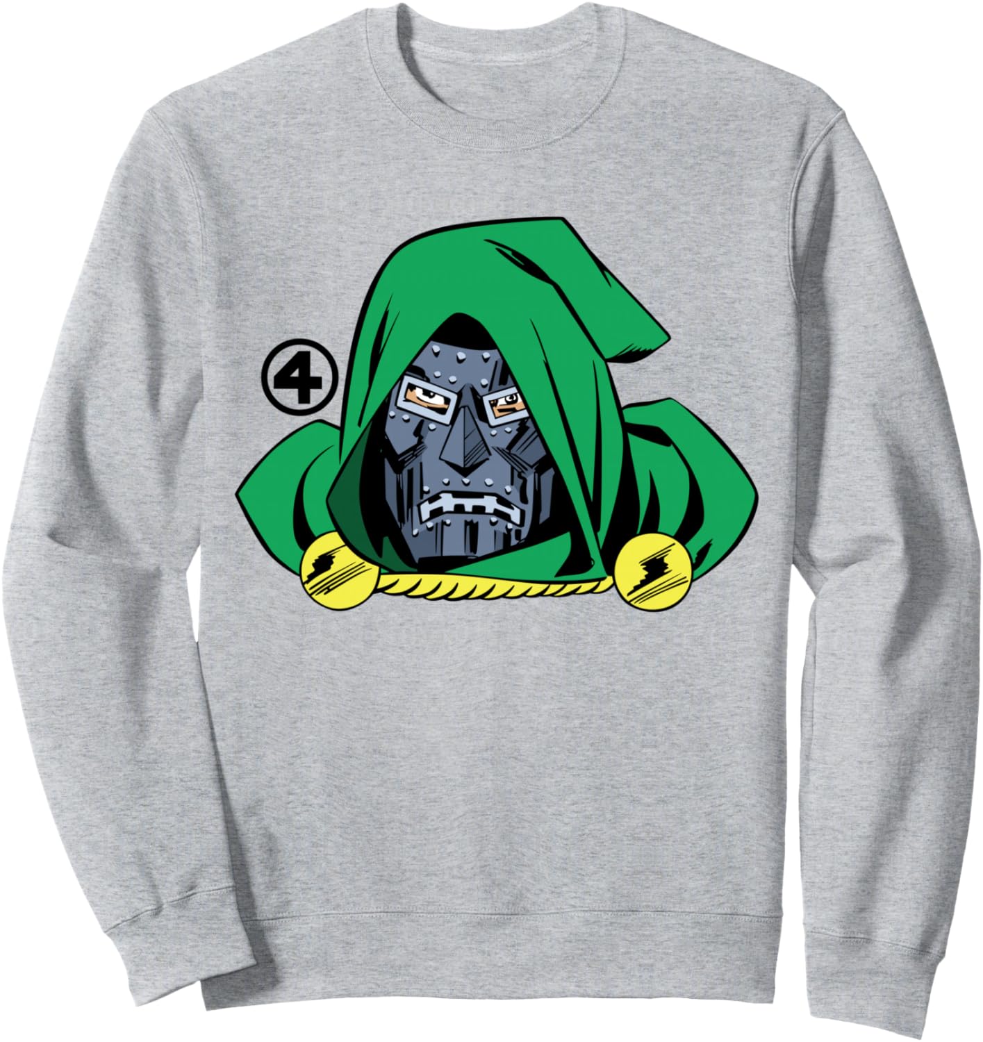 

Толстовка с изображением костюма злодея Доктора Дума из «Фантастической четверки» Marvel, серый