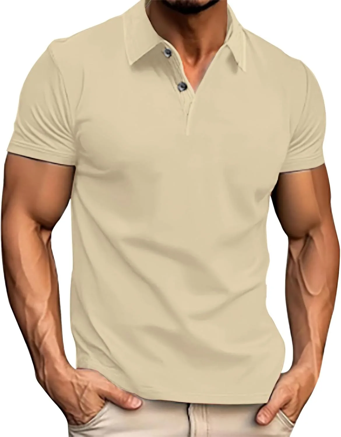 

Мужская футболка-поло Henley Slim с V-образным вырезом и пуговицами