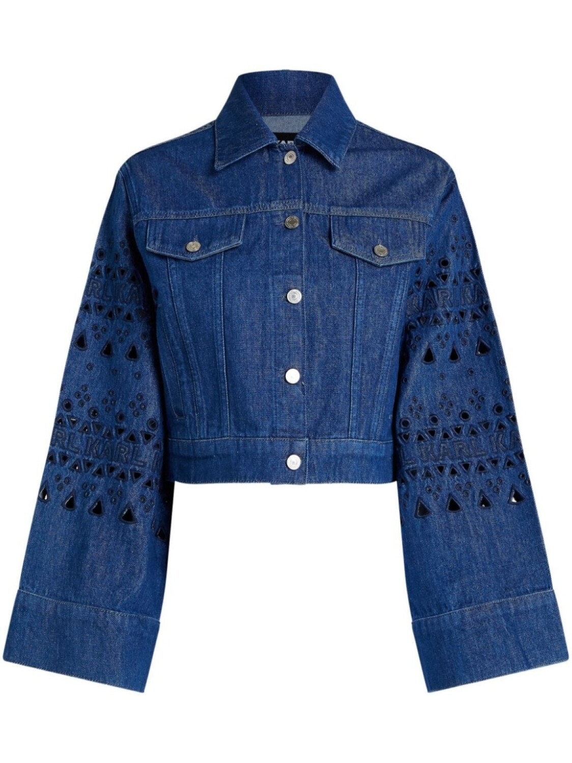 

Karl Lagerfeld Jeans джинсовая куртка с английской вышивкой, синий
