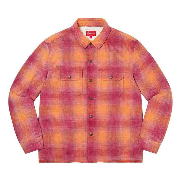 

Рубашка shearling lined flannel shirt 'red yellow' Supreme, красный