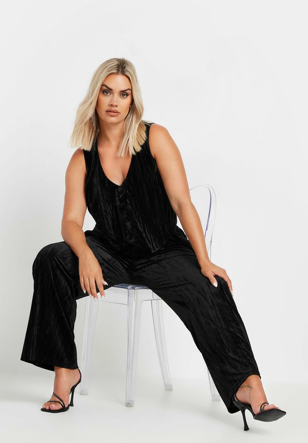 

Брюки CRUSHED WIDE Yours Clothing, черный