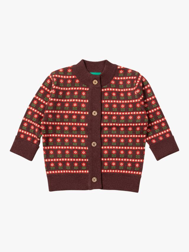 

Детский вязаный кардиган с цветами Little Green Radicals, Brown/Multi