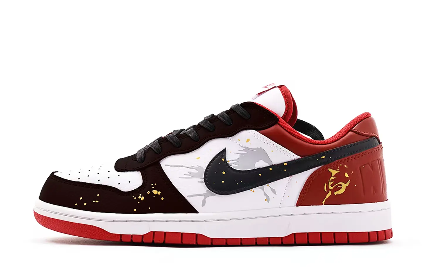 

Nike Большие обертывания, износостойкие и нескользящие низкие кроссовки для скейтборда Unisex Black Red