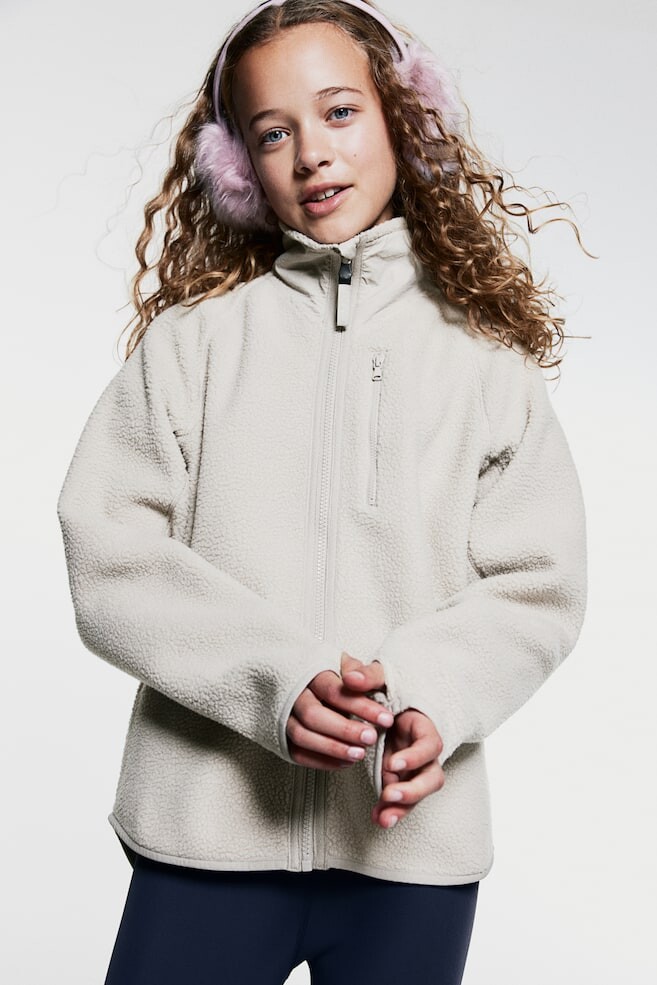 

Спортивная куртка из флиса Тедди H&M, бежевый