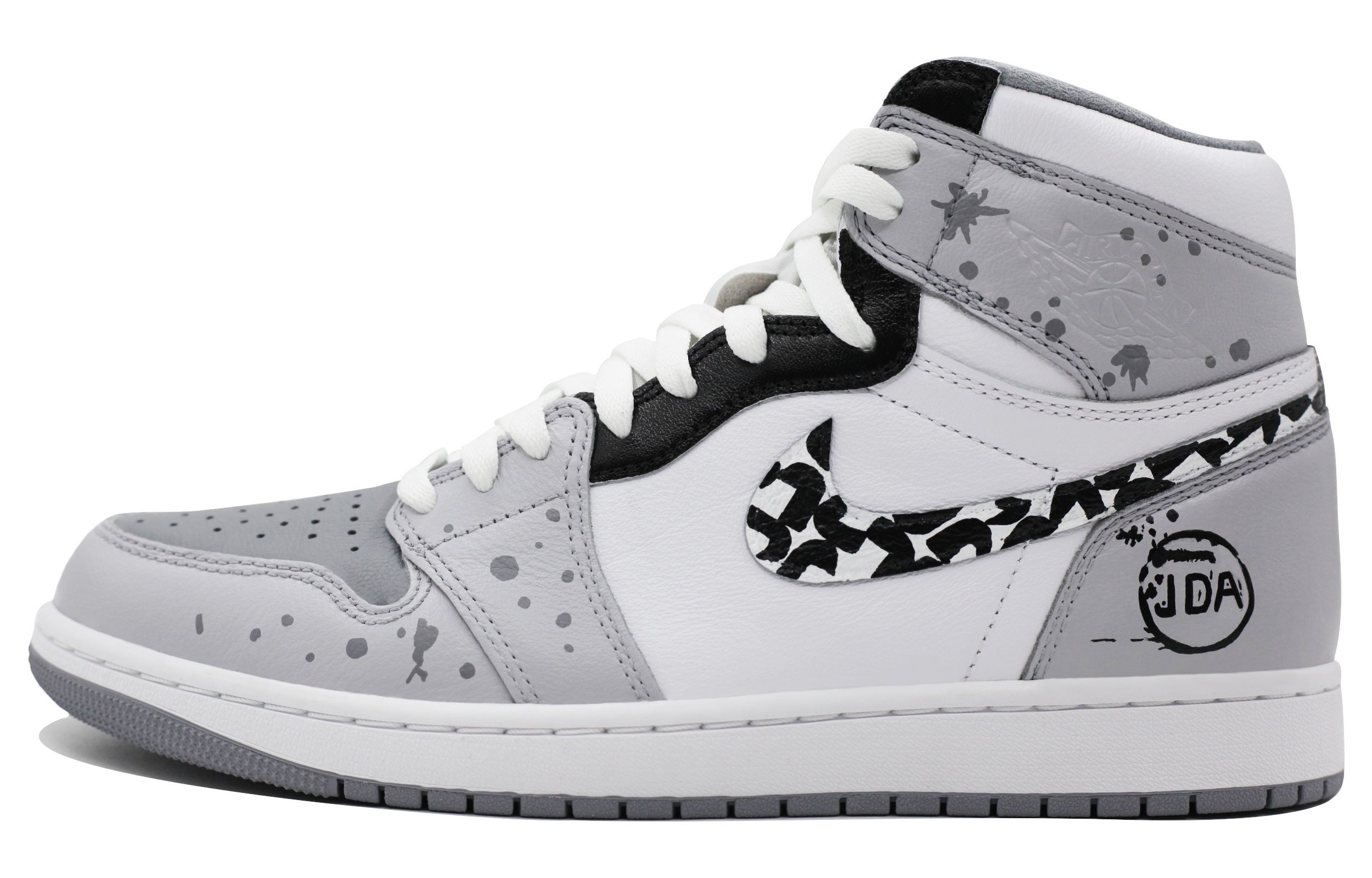 

Кроссовки Air Jordan 1 Vintage Basketball Shoes Unisex High-top Gray/White, светло-серый