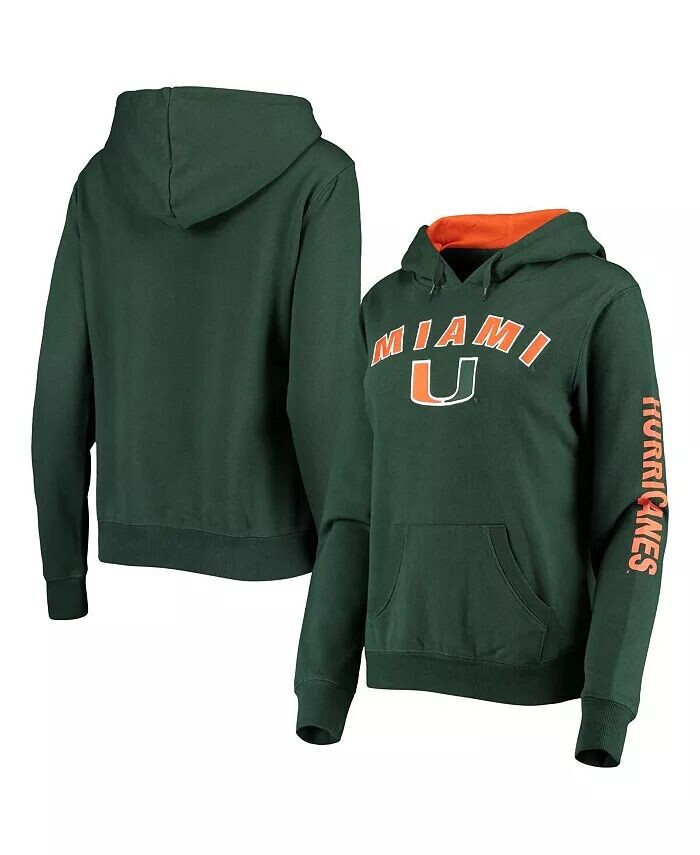 

Женский зеленый пуловер с капюшоном Miami Hurricanes Loud and Proud Colosseum